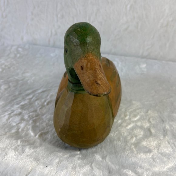 Vintage Solid Carved Wood Hand painted Mallard Duck - Picture 4 of 8